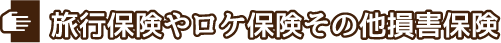 旅行保険やロケ保険その他損害保険